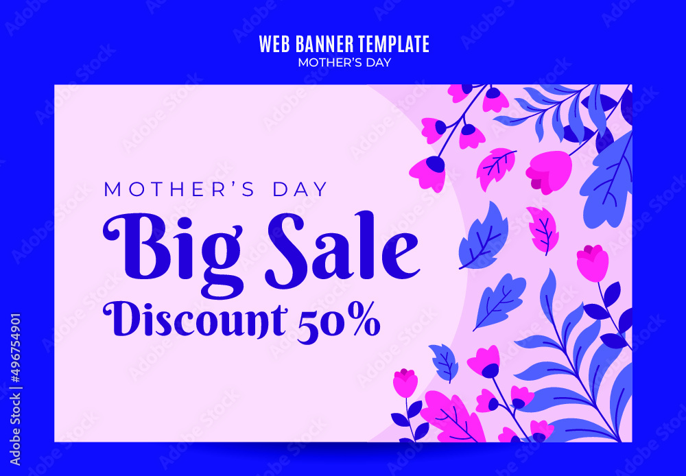 Happy Mother's Day Retro Web Banner for Social Media Poster, banner, space area, and background Happy Mother's Day Retro Web Banner for Social Media Poster, banner, space area, and background