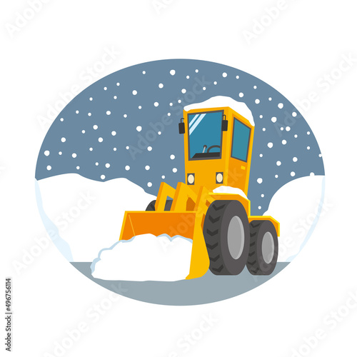 ホイールローダーでの除雪作業