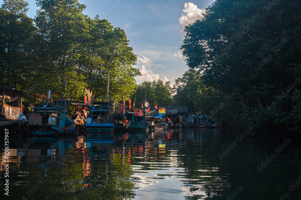 Salakkok Fishing Village, is located along a peaceful, sheltered stretch of coast, at the southern edge of Salak Khok bay, in Koh Chang Island, Trat Province, Thailand