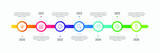 Vector timeline infographic elements for business with icons and options template design.
