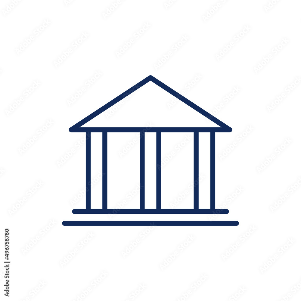 Bank, museum icon modern vector illustration template design symbol sign isolated on White background. Bank, museum icon modern vector illustration template design symbol sign isolated on White background.