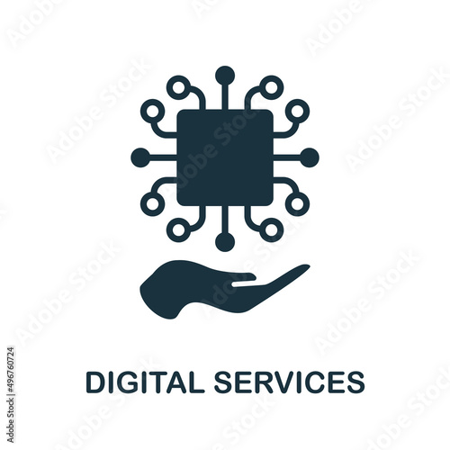 Digital Services icon. Monochrome simple Digital Services icon for templates, web design and infographics