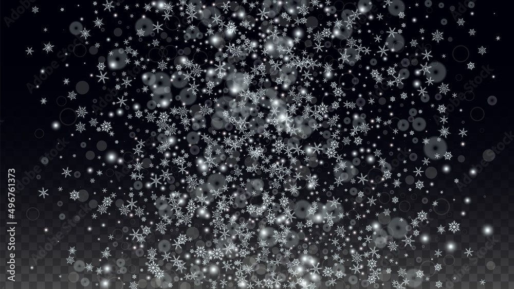 Christmas Vector Background with Falling Snowflakes Isolated on Transparent Background. Realistic Snow Sparkle Pattern. Snowfall Overlay Print. Winter Sky. Realistic Snow. Happy Christmas, New Year. Christmas Vector Background with Falling Snowflakes Isolated on Transparent Background. Realistic Snow Sparkle Pattern. Snowfall Overlay Print. Winter Sky. Realistic Snow. Happy Christmas, New Year.