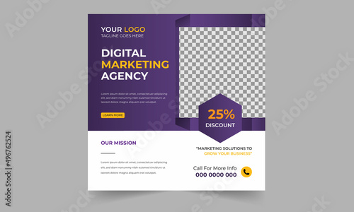 Trendy Editable Professional digital business agency marketing social media post and banner template design. Promotion Corporate advertising Web Banner Ads Stories flyer poster vector