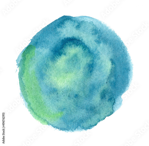 Turquoise watercolor spot for logo or text