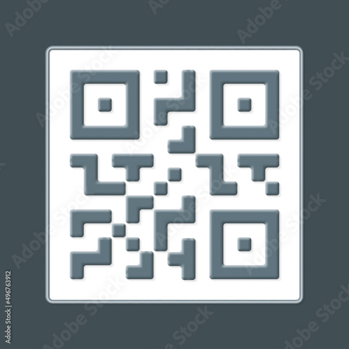 QR code 3d icon. Qrcode for scan. Security concept. Vector illustration.