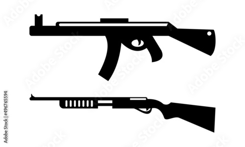 rifle and shotgun weapon vector