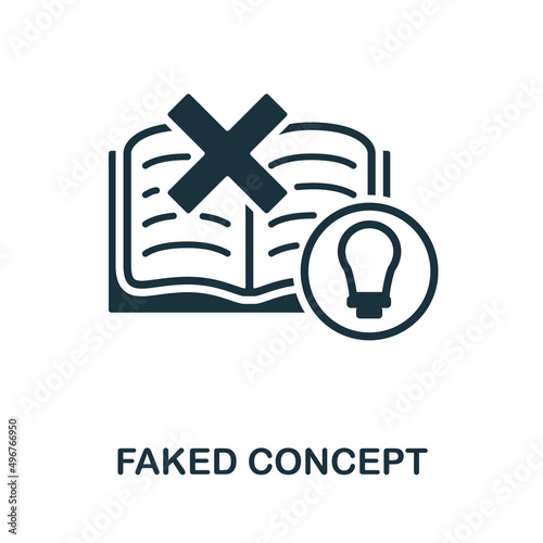 Faked Concept icon. Monochrome simple Faked Concept icon for templates, web design and infographics