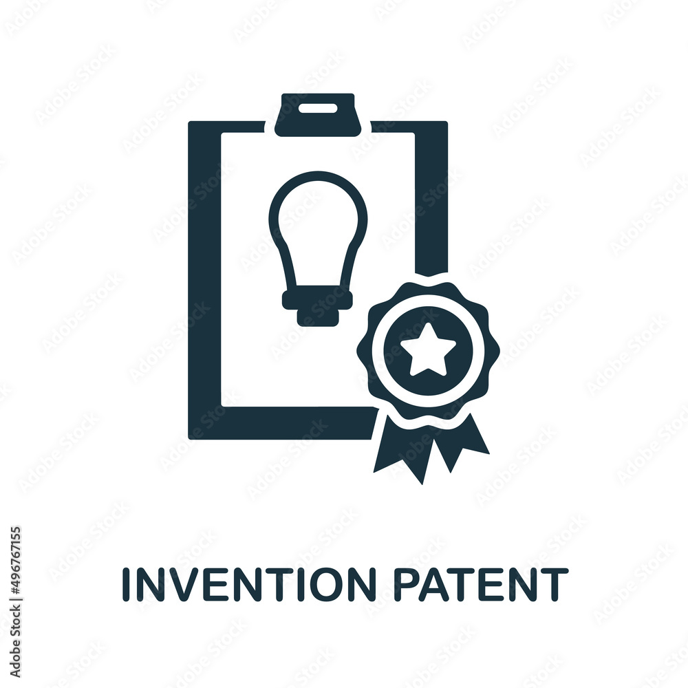 Invention Patent icon. Monochrome simple Invention Patent icon for templates, web design and infographics Invention Patent icon. Monochrome simple Invention Patent icon for templates, web design and infographics