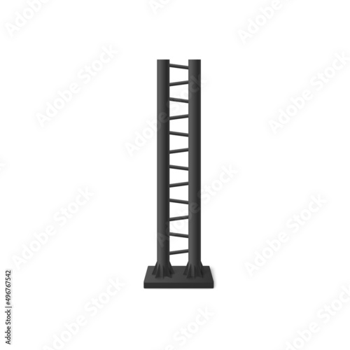 Support structure with reinforcing poles realistic vector illustration isolated.
