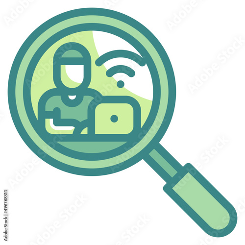 hire blue line icon