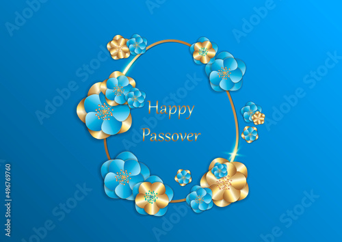 Jewish holiday Passover greeting card. Vector illustration
