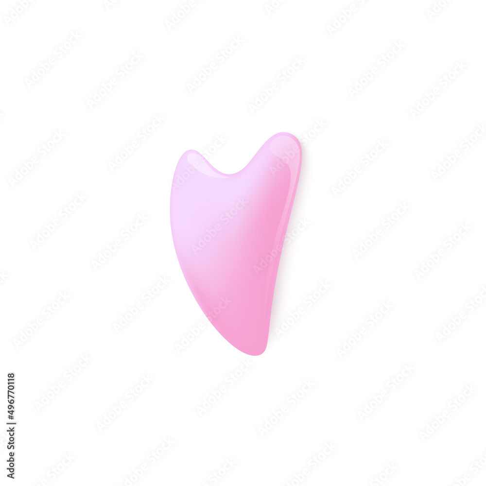 Quartz gua sha massager or scraper tool, realistic vector illustration isolated. Quartz gua sha massager or scraper tool, realistic vector illustration isolated.