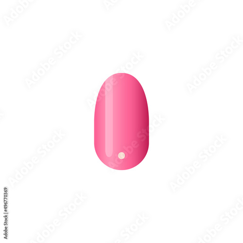 Nail art with rhinestone and gel enamel realistic vector illustration isolated.