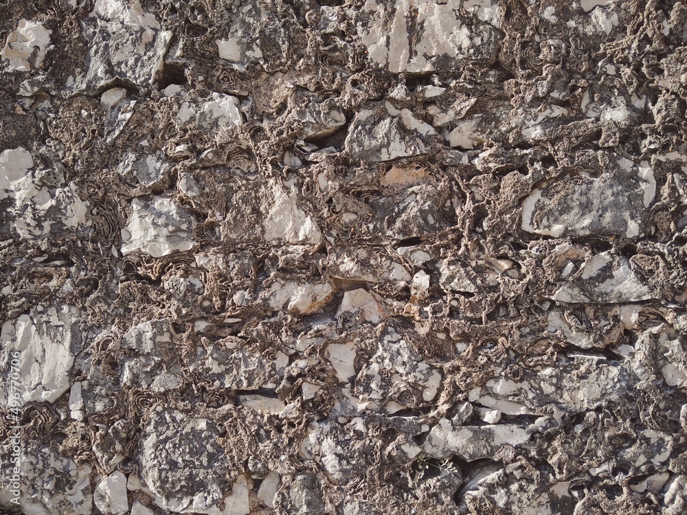Fototapeta premium Stones of the old sea fortification as a background.