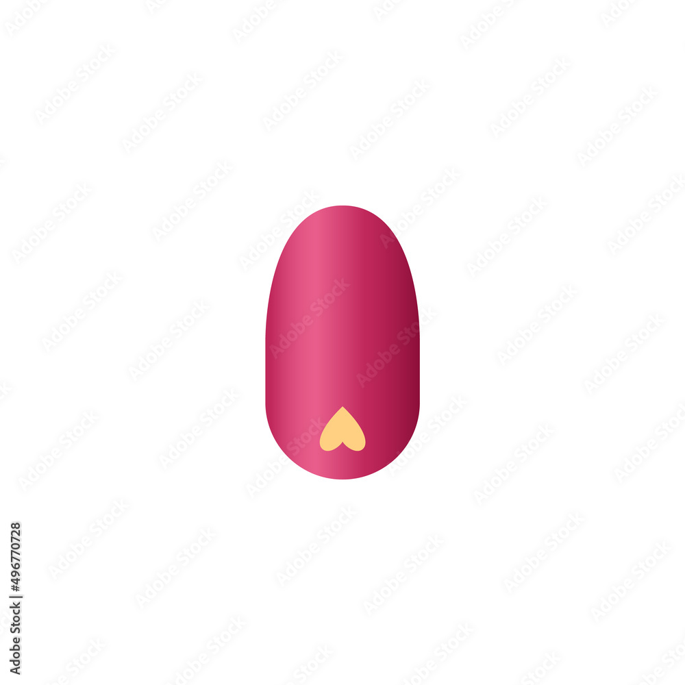 Fingernail with gel polish and design realistic vector illustration isolated. Fingernail with gel polish and design realistic vector illustration isolated.