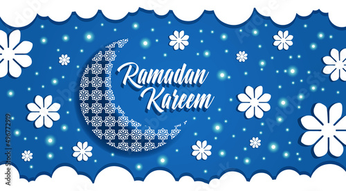 ramadan kareem banner background design illustration