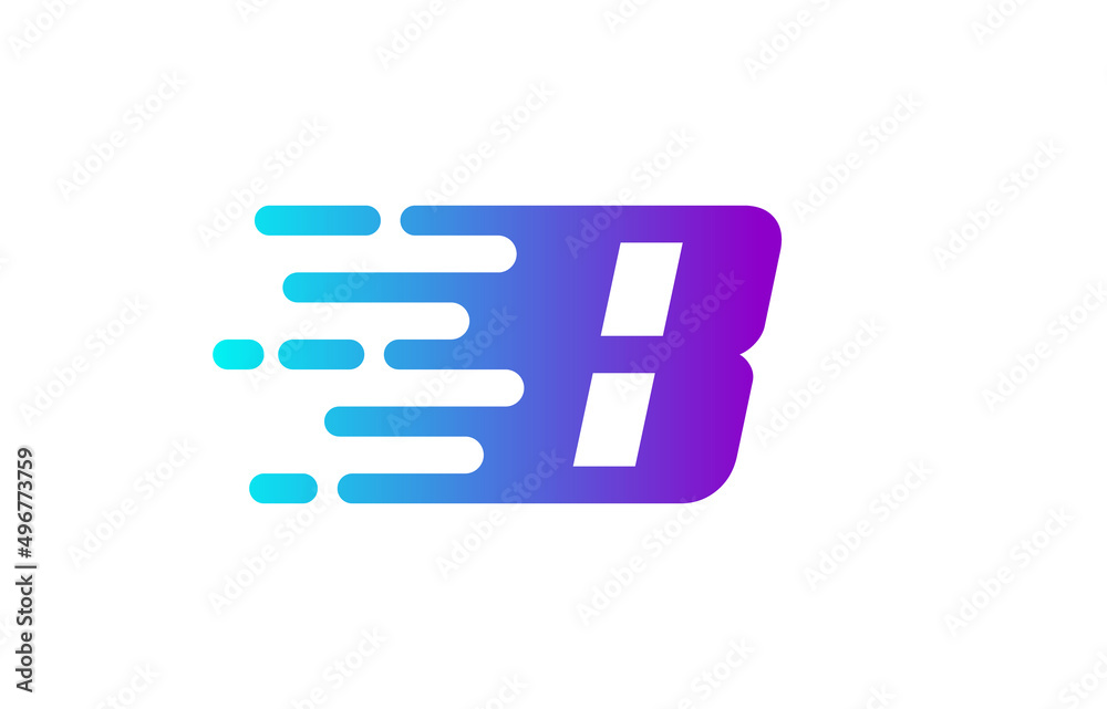 Tech Letter B Speed Line Logo Concept. Fast Motion Icon Vector Illustration Tech Letter B Speed Line Logo Concept. Fast Motion Icon Vector Illustration