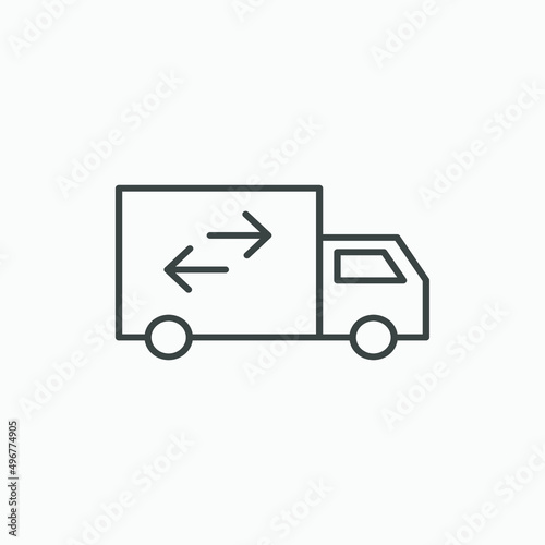 Fast shipping delivery truck car van icon vector isolated
