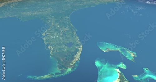 Peninsula of Florida in Earth Planet. Aerial View photo