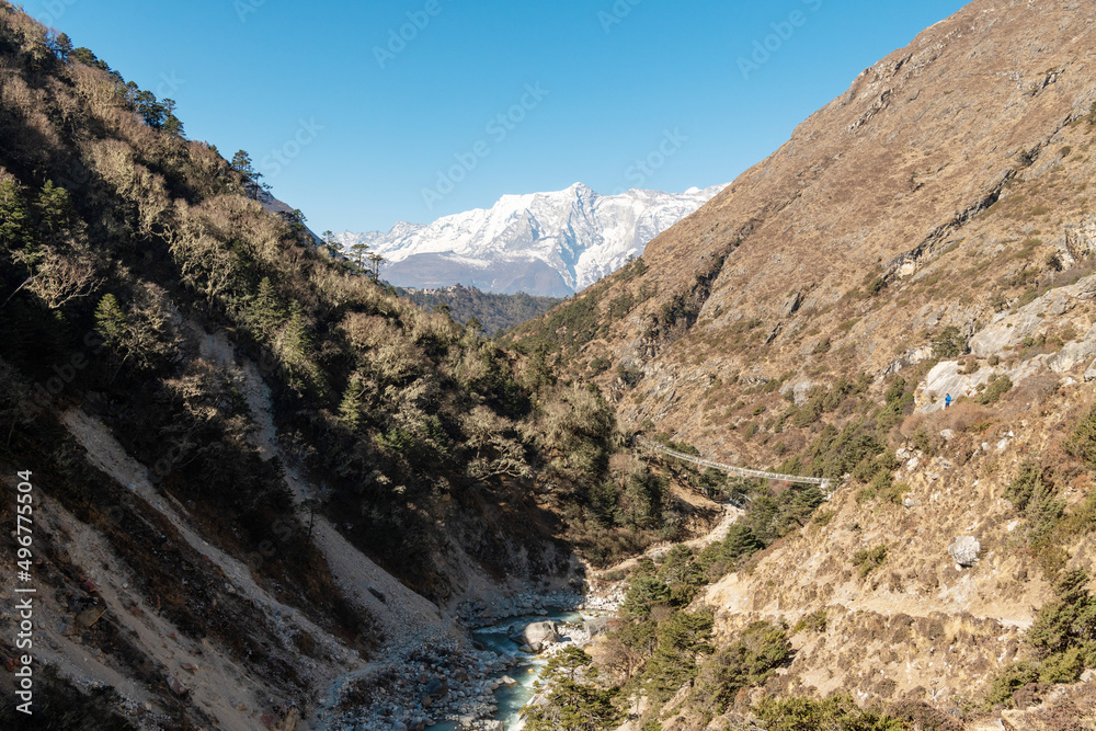 High mountains from above, new beautiful photo of nature in Nepal