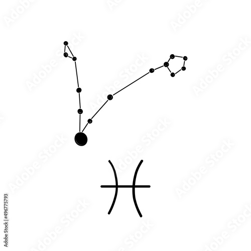 Sign of the zodiac pisces. Vector illustration.