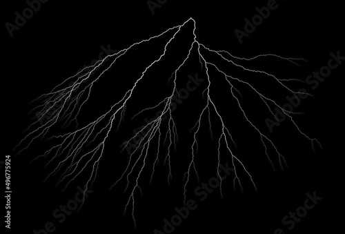 Lightning strike in the night sky.
