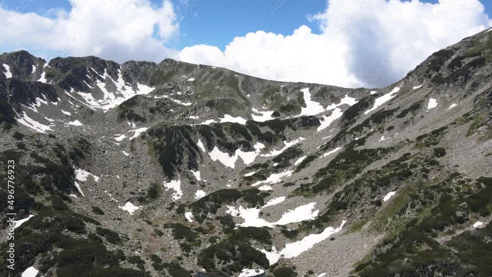 Amazing Aerial view of Pirin Mountain near Muratovo lake, Bulgaria Amazing Aerial view of Pirin Mountain near Muratovo lake, Bulgaria