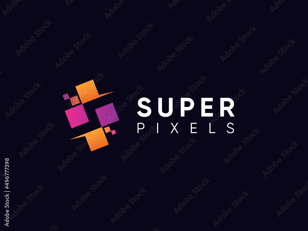 Super Pixels Letter S Logo Design Vector Super Pixels Letter S Logo Design Vector