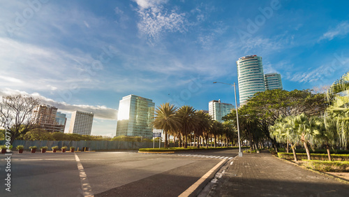 Muntinlupa, Metro Manila, Philippines - The Filinvest Alabang skyline as seen along Corporate Avenue.