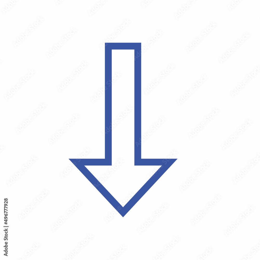 Arrow part down vector icon  logo background