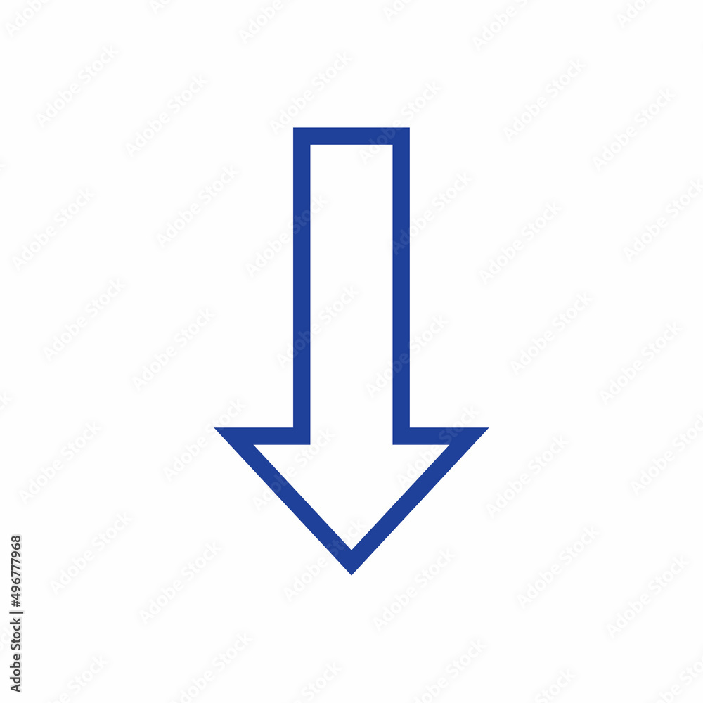 Arrow part down vector icon logo background Arrow part down vector icon logo background