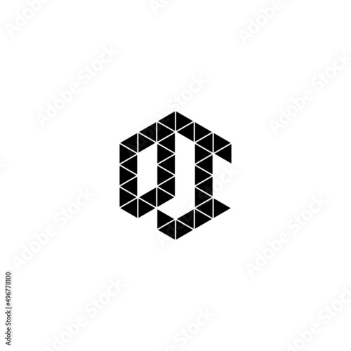 QI geometric and bold modern initial logo concept