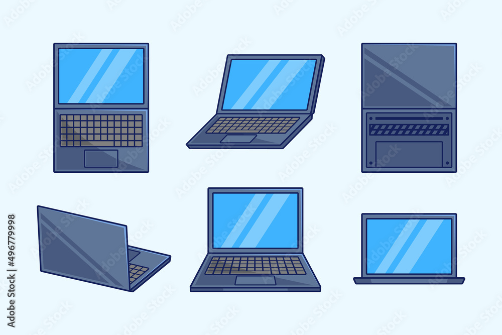 Collection of Modern Laptop Computer