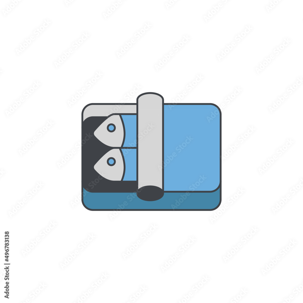 Canned fish, canned food icon in color icon, isolated on white background Canned fish, canned food icon in color icon, isolated on white background