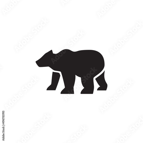 bear icon, Bear warning sign icon in black flat glyph, filled style isolated on white background © fahmi