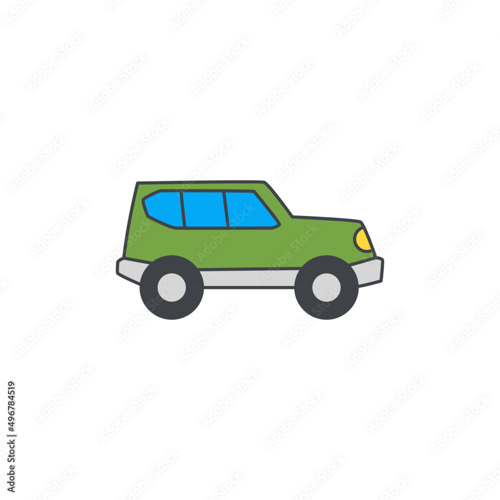 Off road car icon in color icon, isolated on white background Off road car icon in color icon, isolated on white background