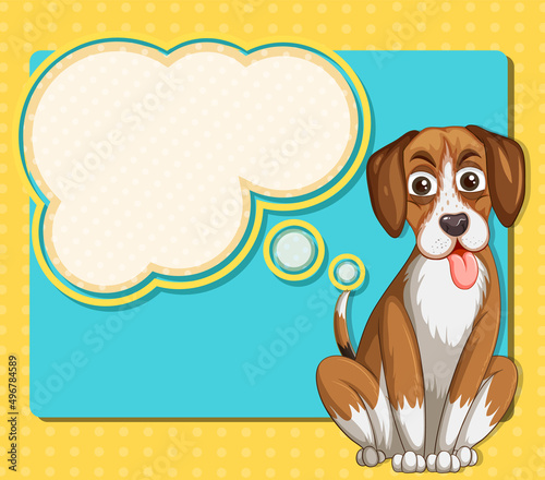 A dog with an empty callout