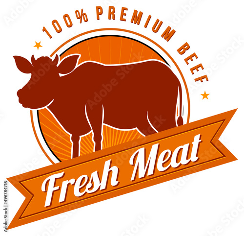 Fresh meat premium beef logo