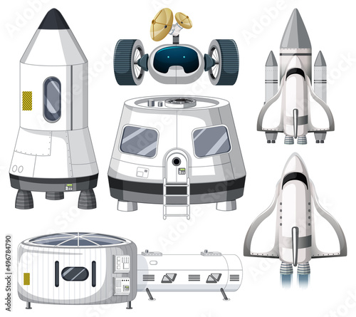 Set of spaceship objects