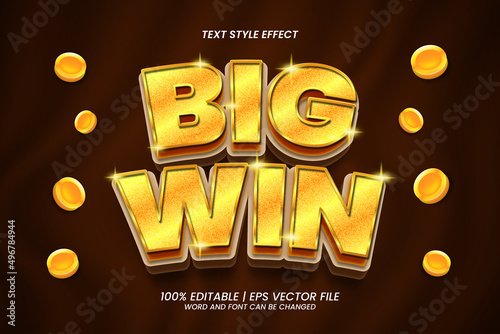 3d Bold Big Win Edditable Text Effect