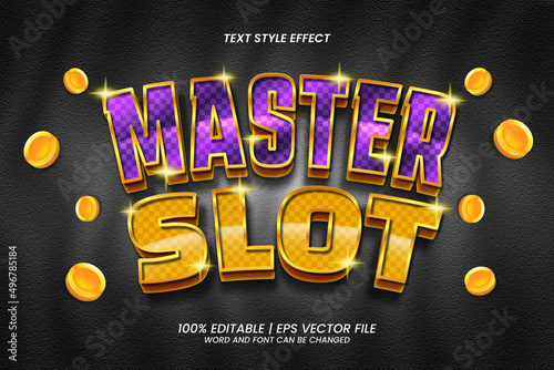 Master Slot editable text effect 3D Luxury style