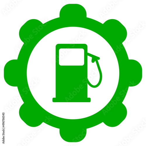 Tankstelle und Zahnrad