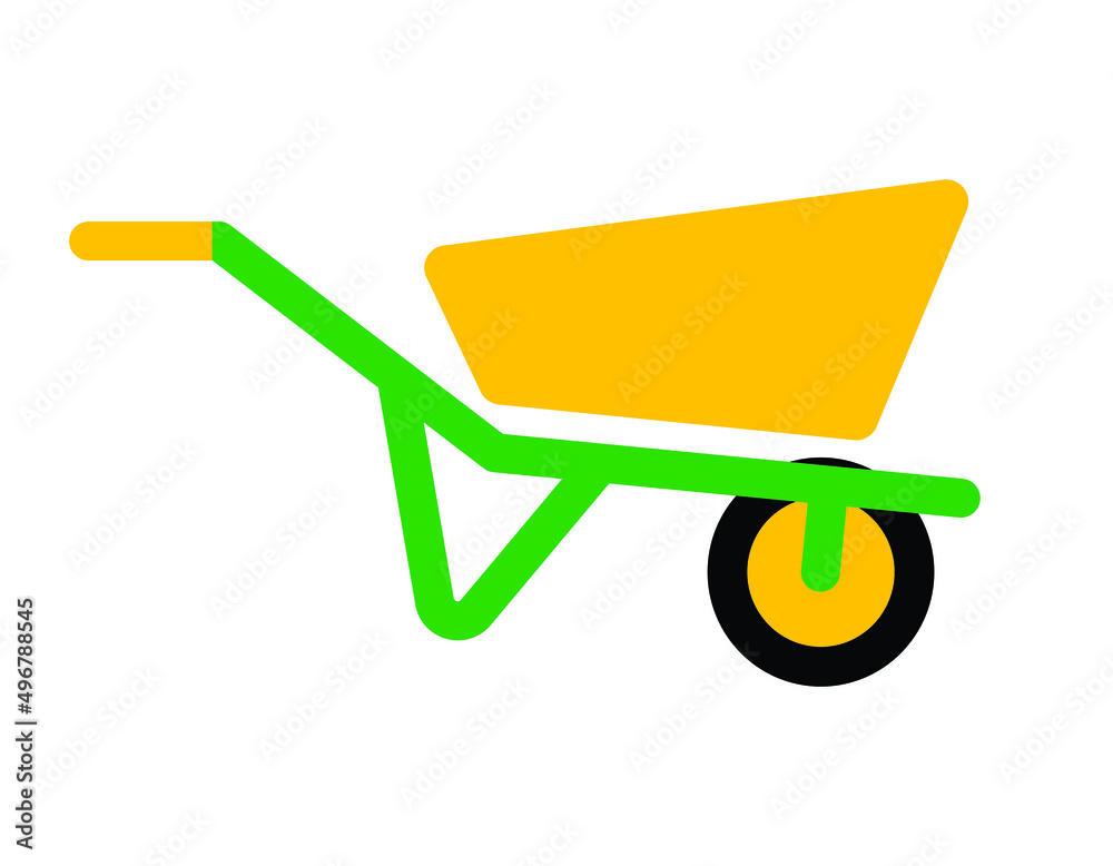 wheelbarrow simple on white background, vector illustration wheelbarrow simple on white background, vector illustration