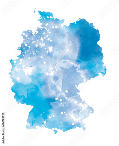 Abstract map of germany with watercolor elements.