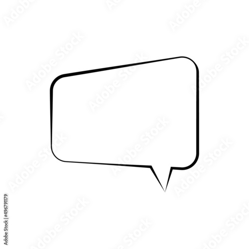 speech bubble frame for comic text isolated white background. Empty outline bubble for speech text. Dialog empty cloud, cartoon box.