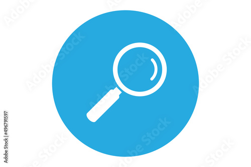 White magnifying glass icon isolated on white. Search icon in flat style. Trendy magnifying glass icon for search and zoom symbol, sign, ui, web site and magnifier logo. Modern magnifying glass vector