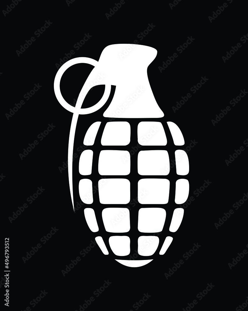 Hand grenade vector isolated on white background. Army explosive item. Hand grenade vector isolated on white background. Army explosive item.