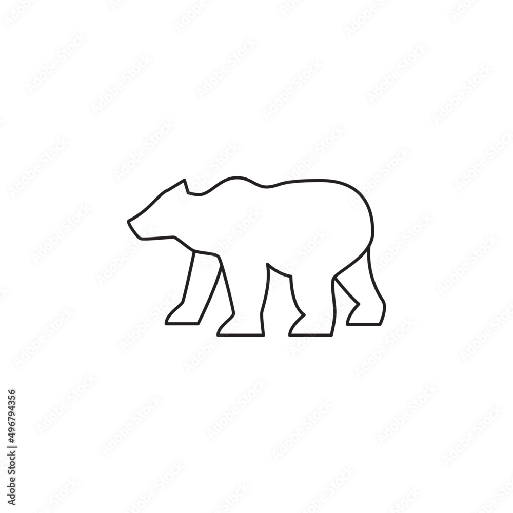 Fototapeta premium bear icon, Bear warning sign icon line style icon, style isolated on white background