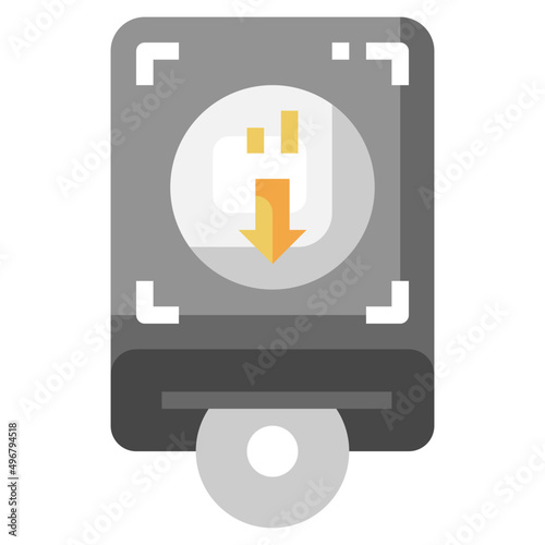 HARDDISK flat icon,linear,outline,graphic,illustration